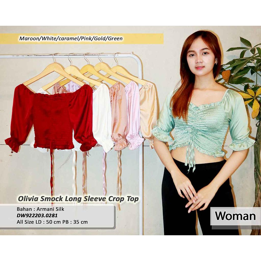 Olivia smock long sleeve Crop Top (DW.0281)