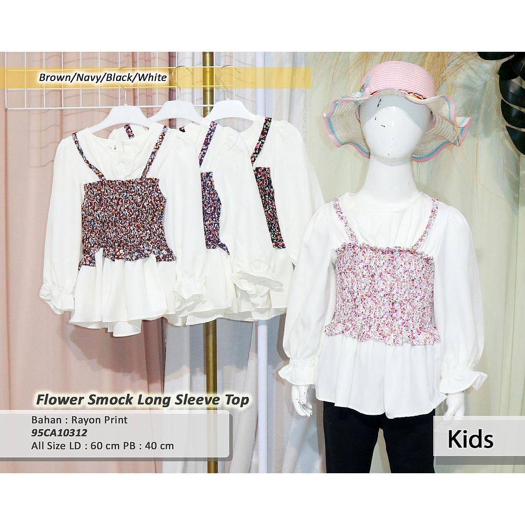 FLower smock long sleeve top