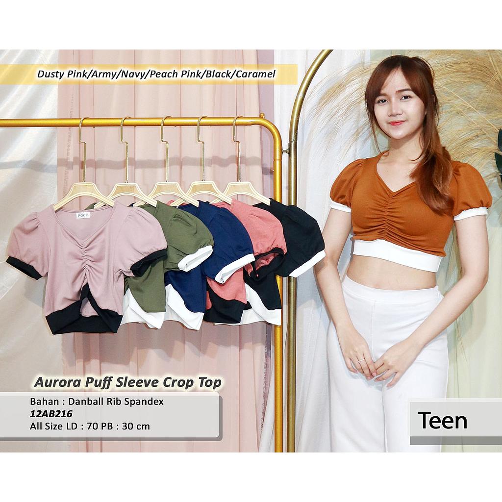 Aurora Puff sleeve crop Top