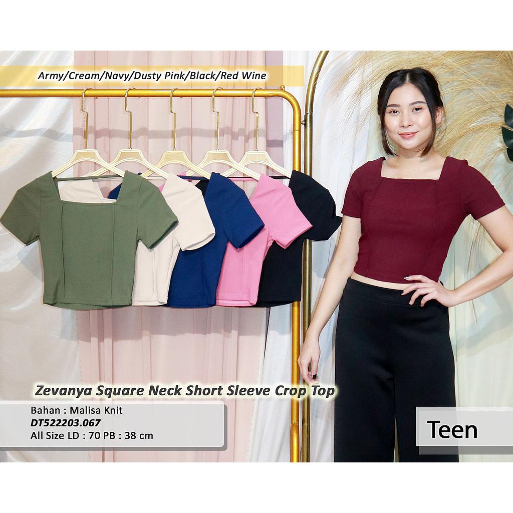ZEvanya Square neck short sleeve crop top (DT.067)