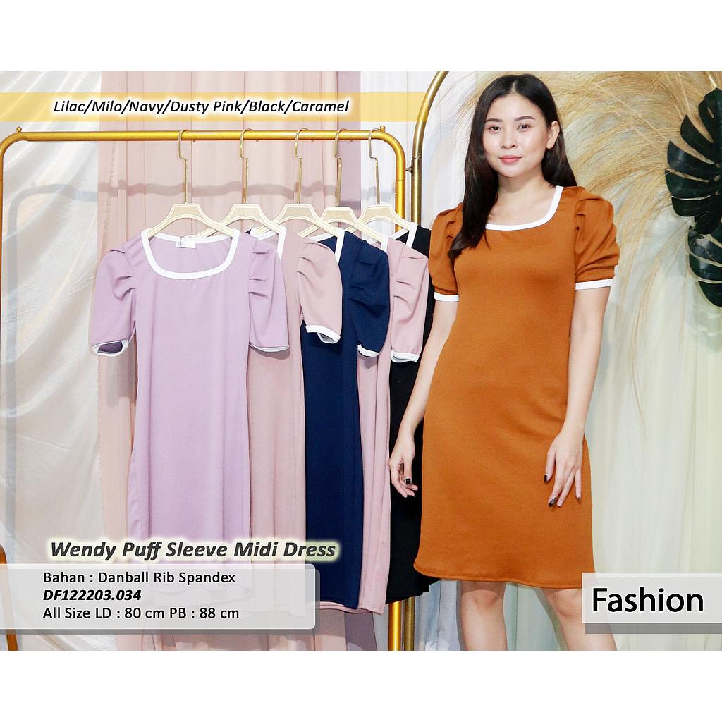 Wendy Puff sleeve midi Dress(DF.034)