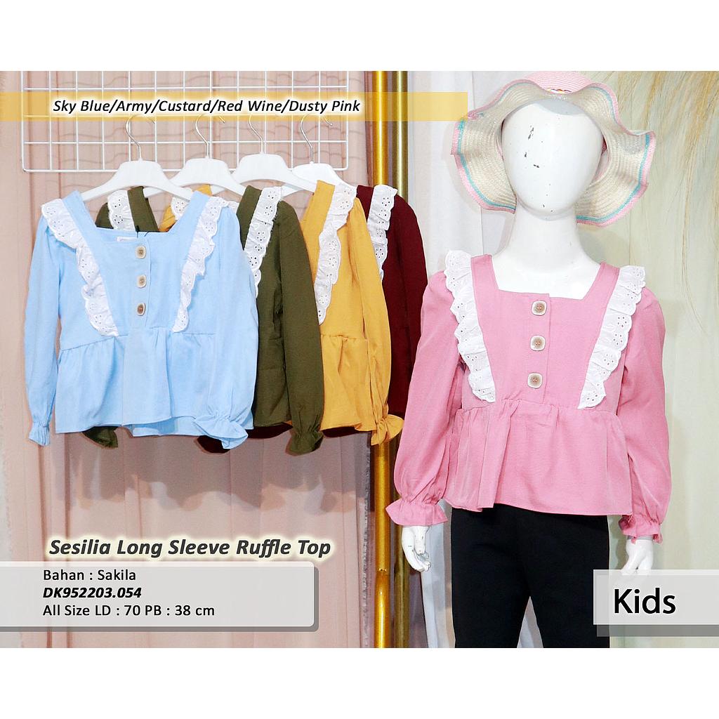 Sesilia Long sleeve ruffle top (DK.054)