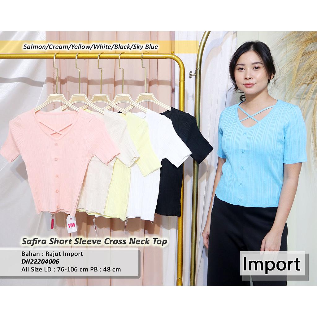 Safira Short sleeve cross neck top