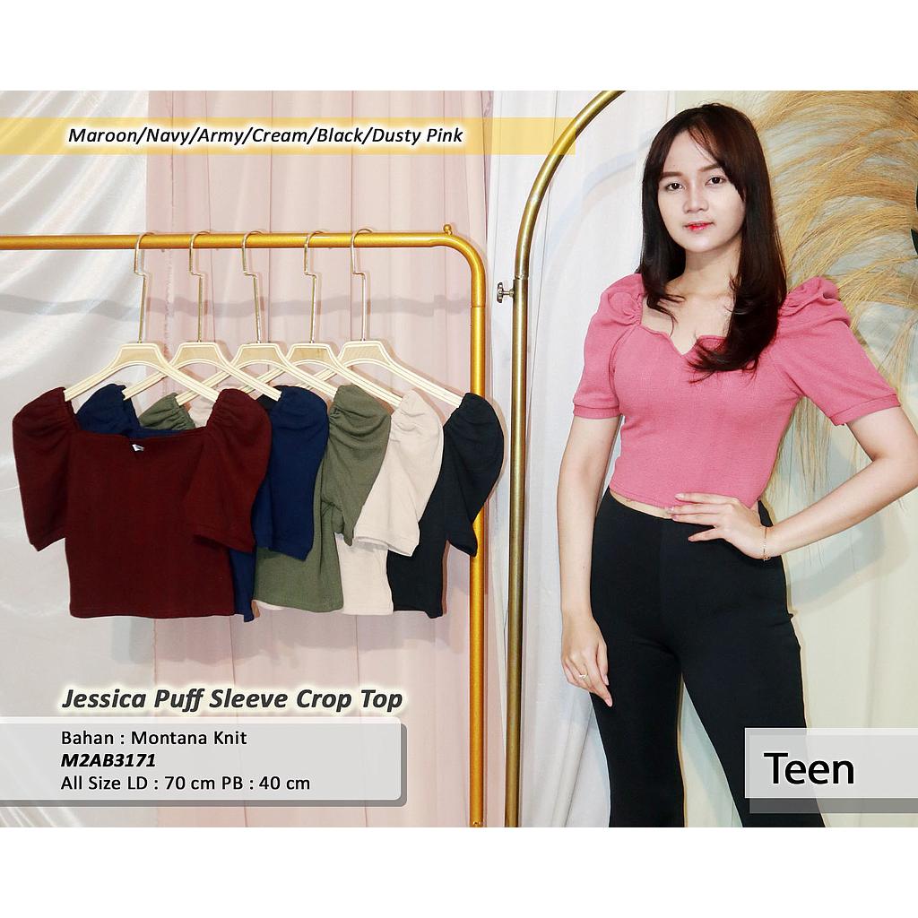 Jessica Puff sleeve crop top