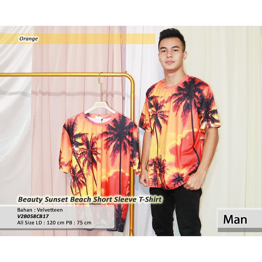 Beauty sunset beach Short sleeve T-shirt