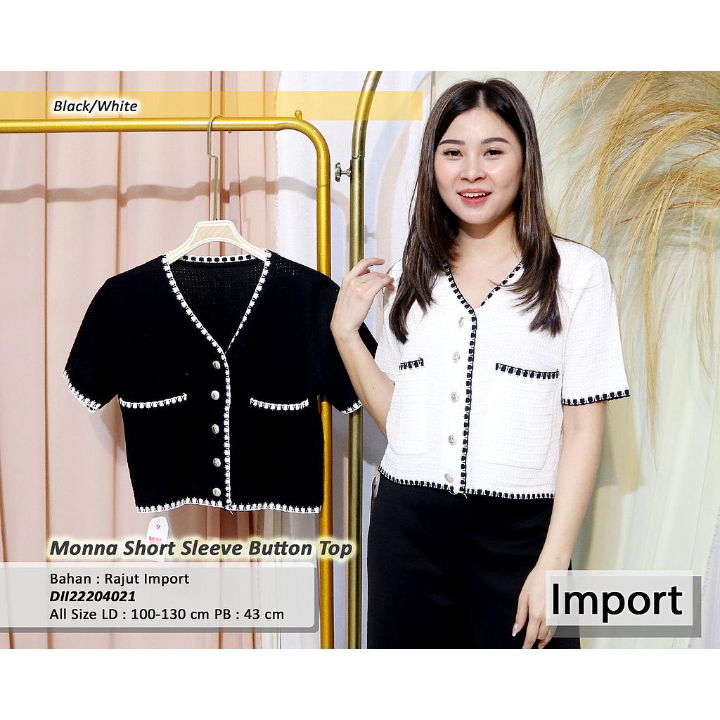 Monna short sleeve button top