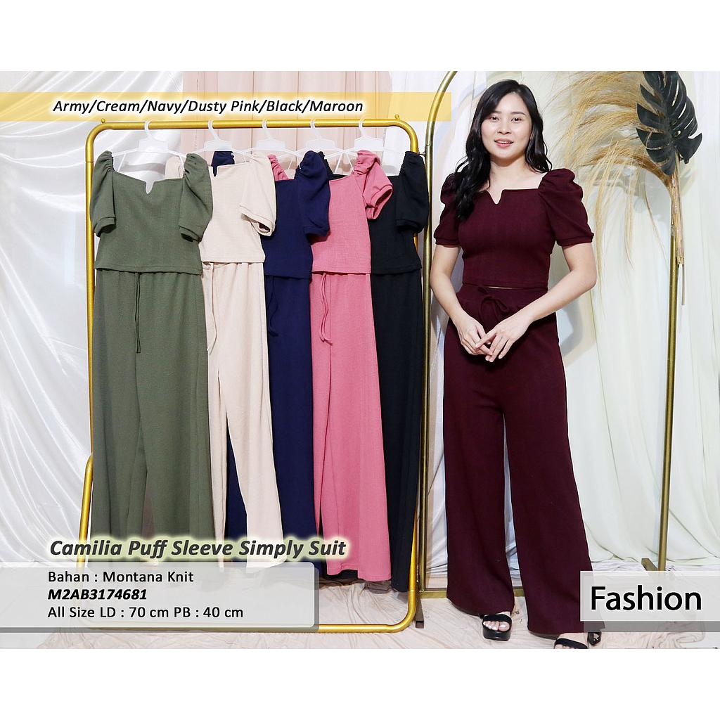 Camilia Puff sleeve simply suit