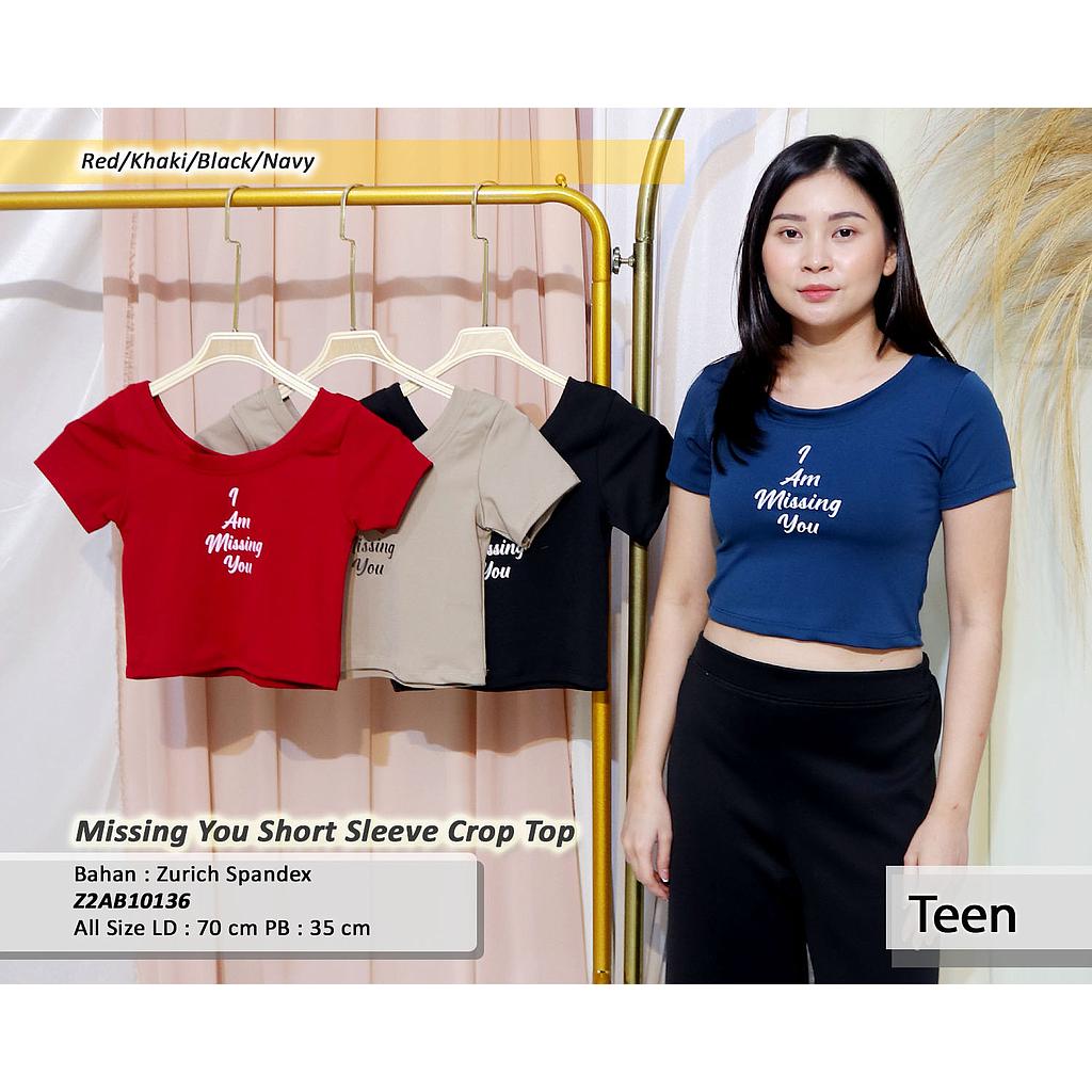 Missing You Short Sleeve Crop Top