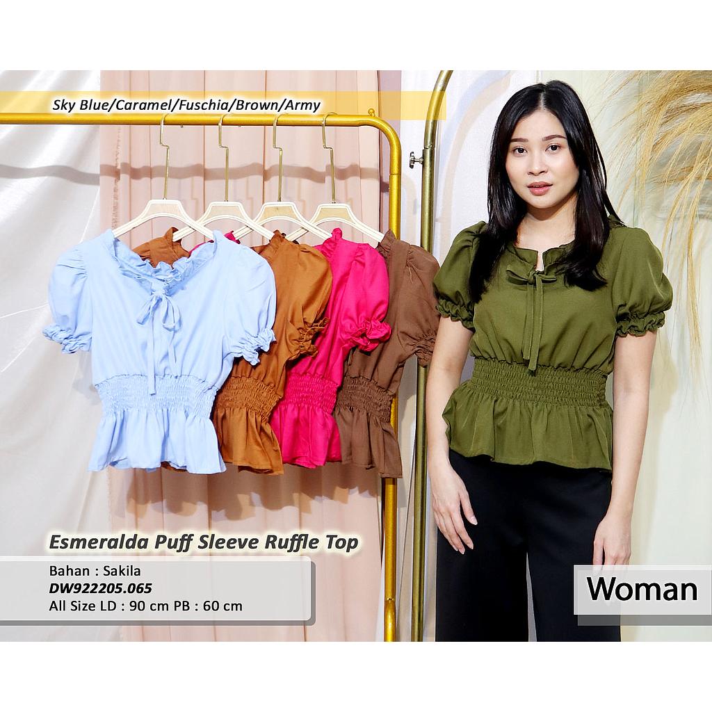 esmeralda puff sleeve ruffle top(DW.065)