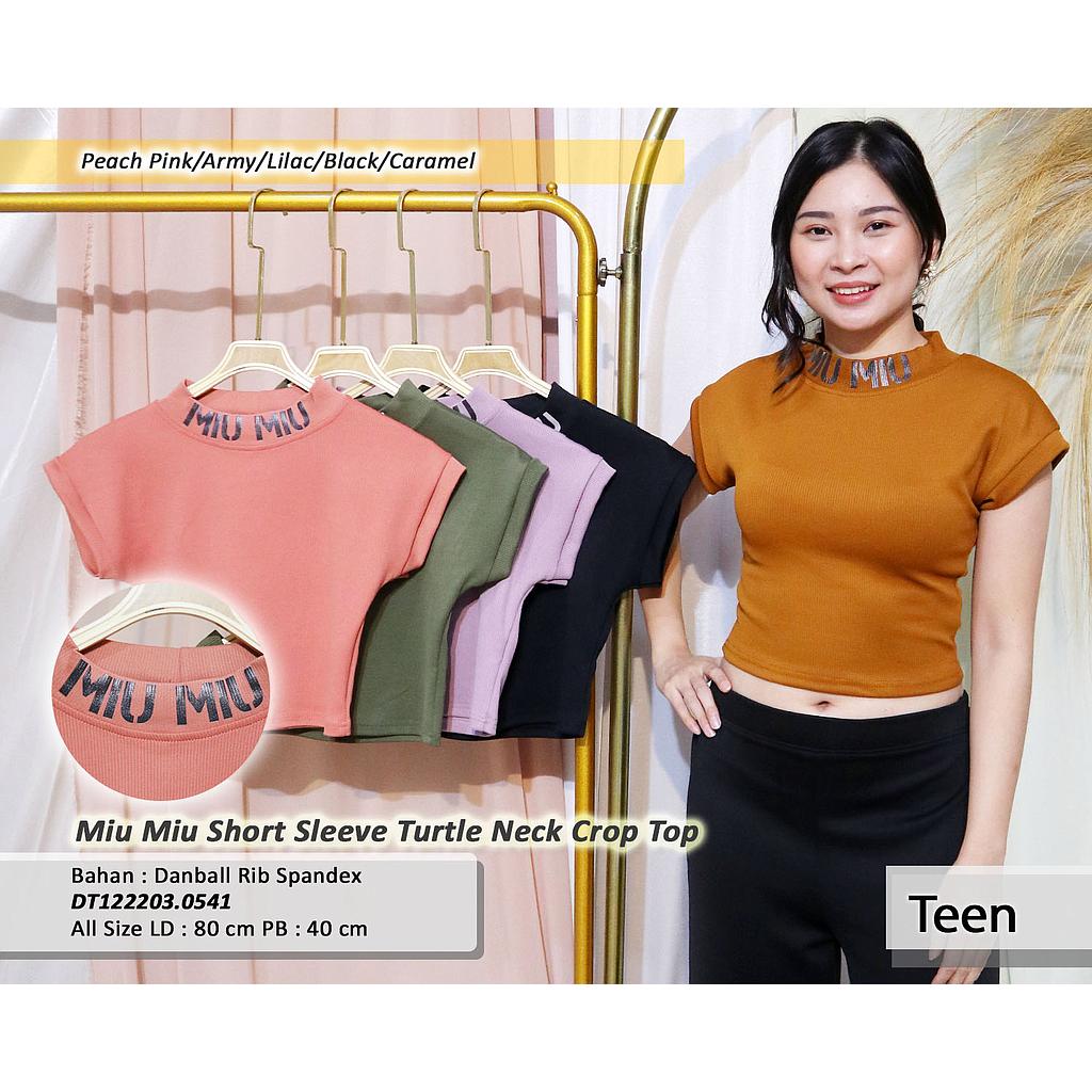 Miu Miu Short Sleeve Turtle Neck Crop Top