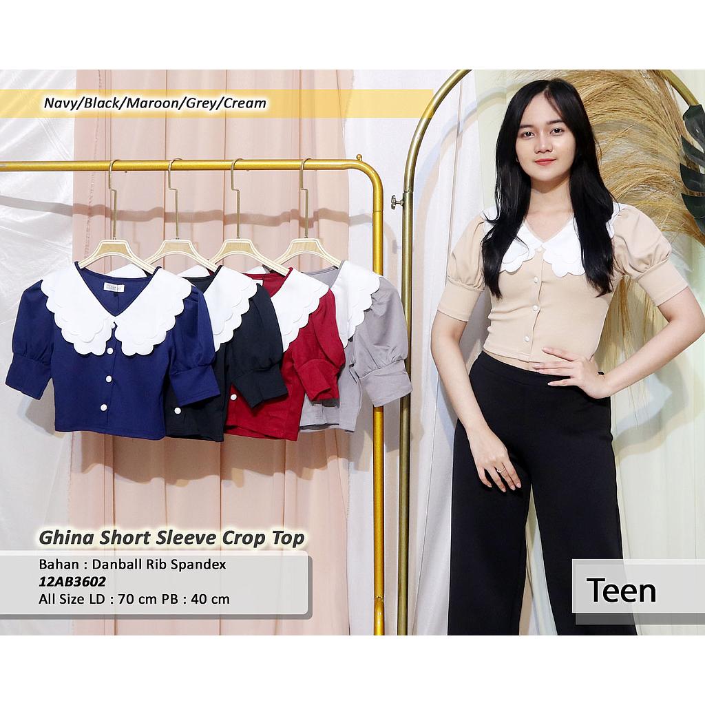 Ghina Short Sleeve Crop Top (AB 03602)