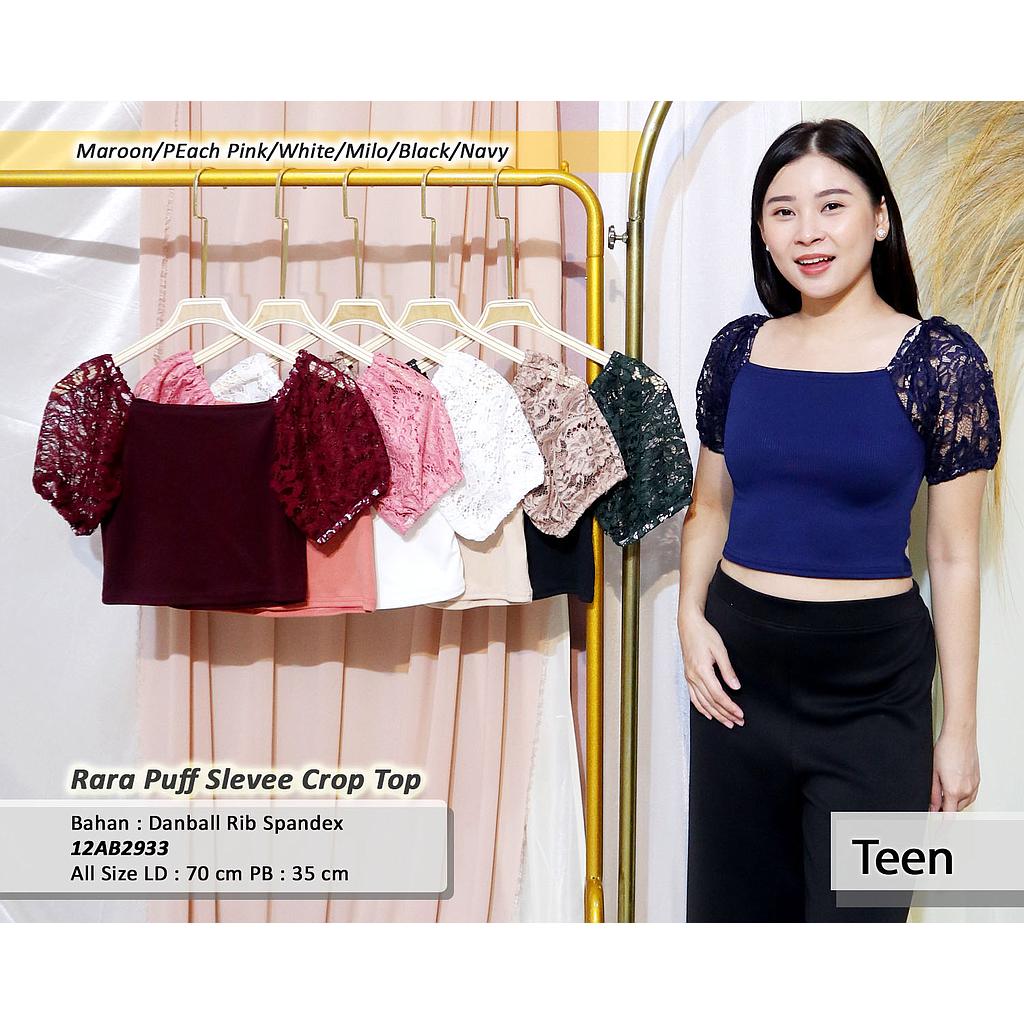 Rara Ruff Sleeve Crop Top