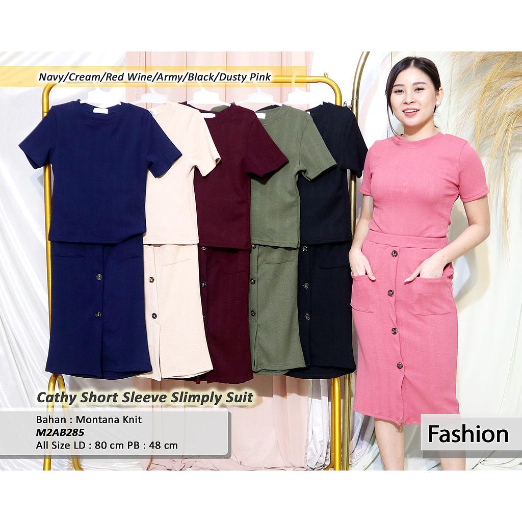 cathy short Sleeve slimply suit(AB285)