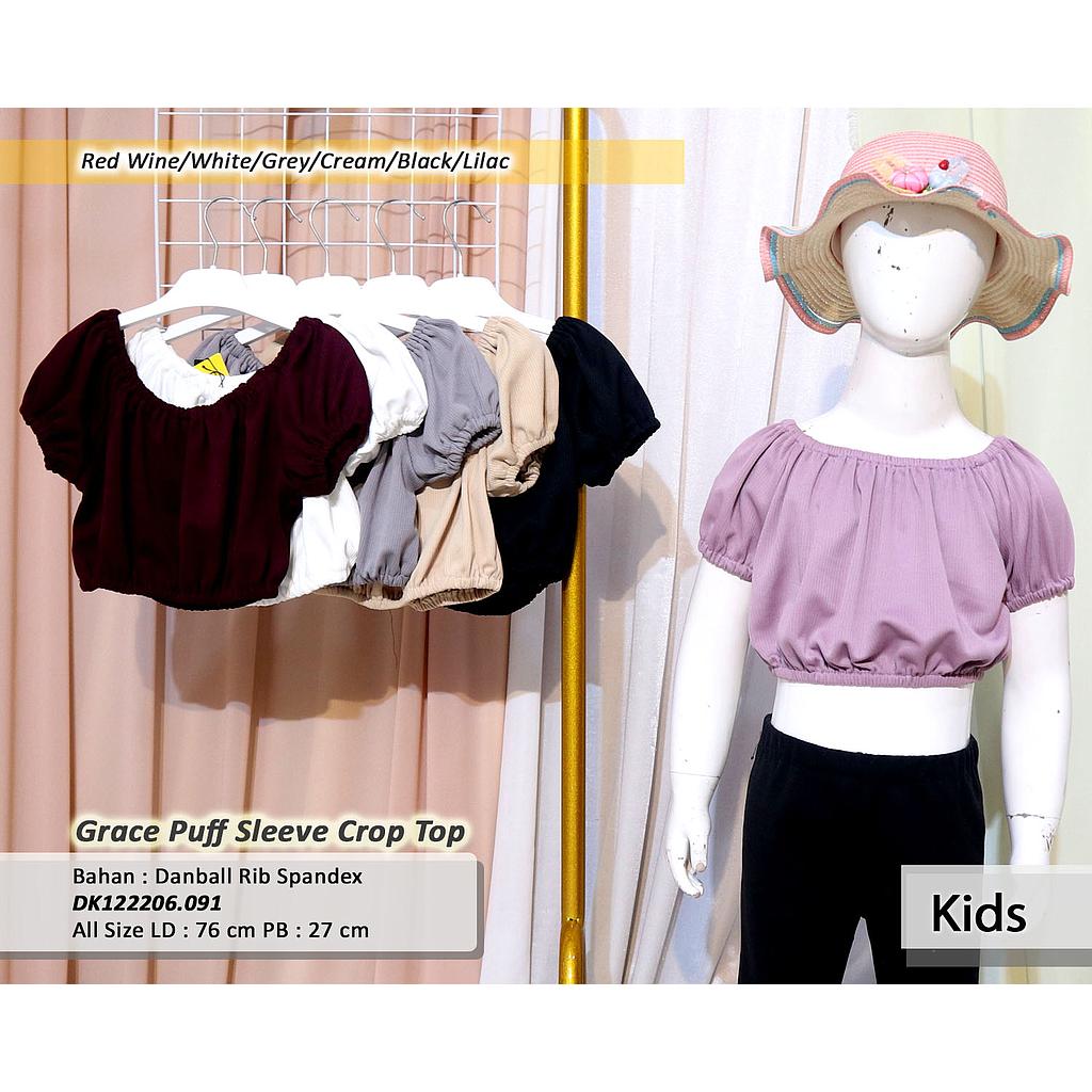 Grace Puff Sleeve Crop Top(DK.091)