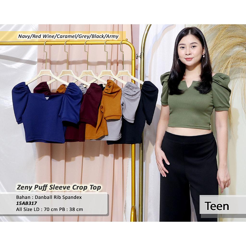 Zeny Puff Sleeve Crop Top