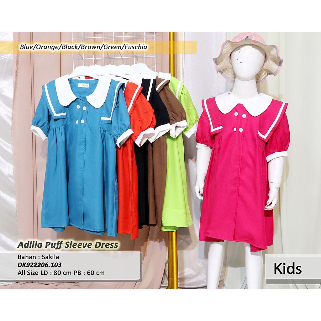 Adilla Puff Sleeve Dress (DK.103)