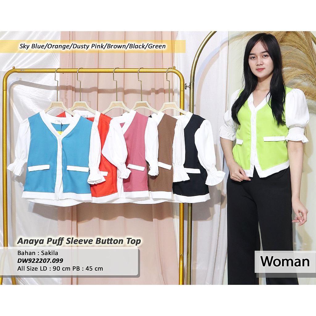 anaya puff sleeve button top(DW.099)