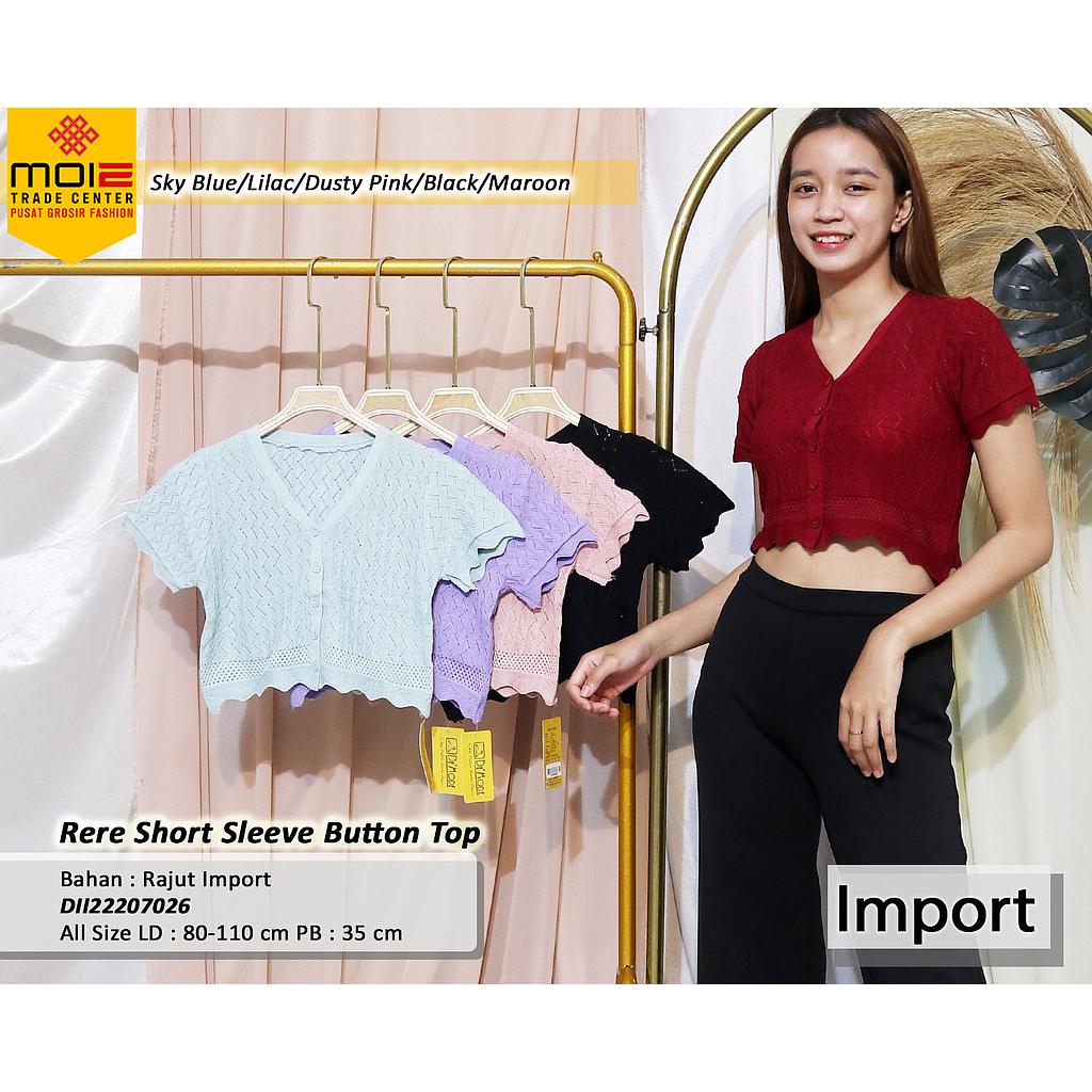 Rere Short Sleeve Button Top