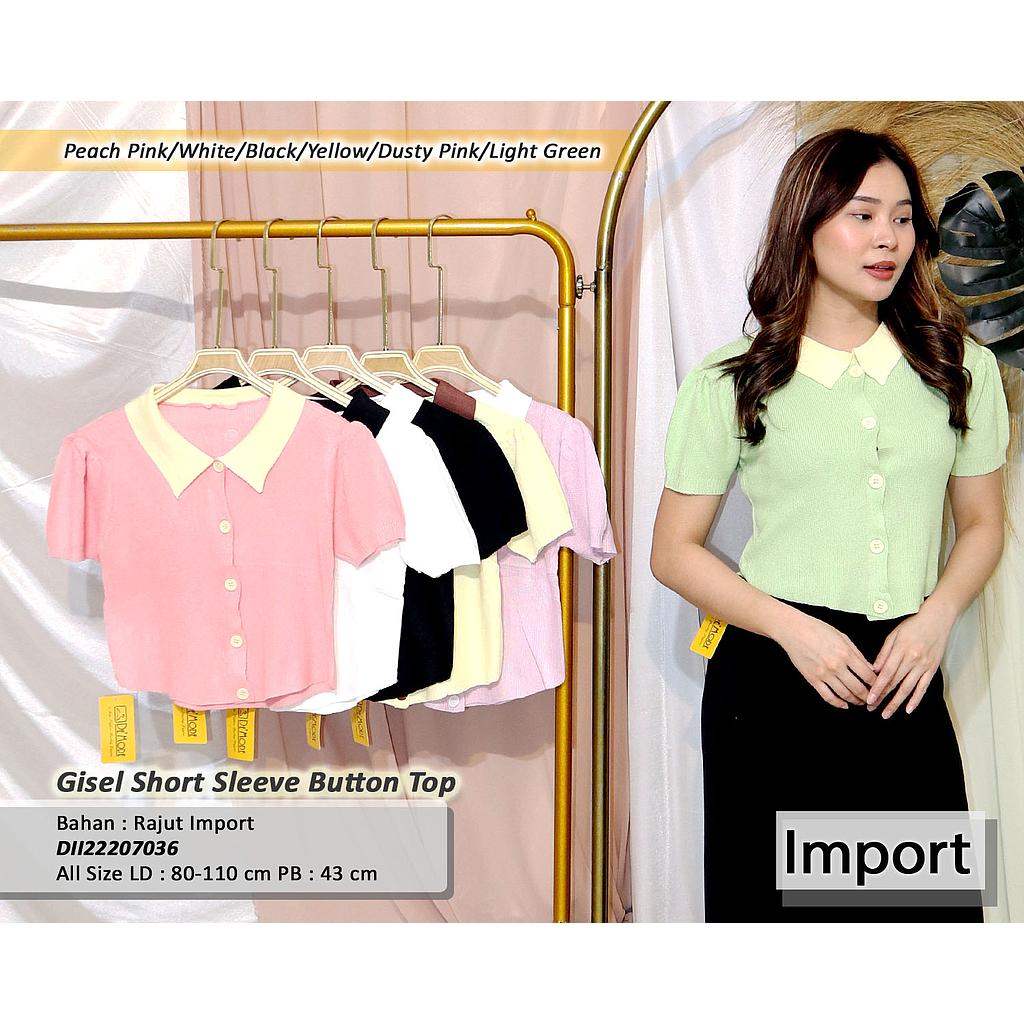 Gisel Short Sleeve Button Top