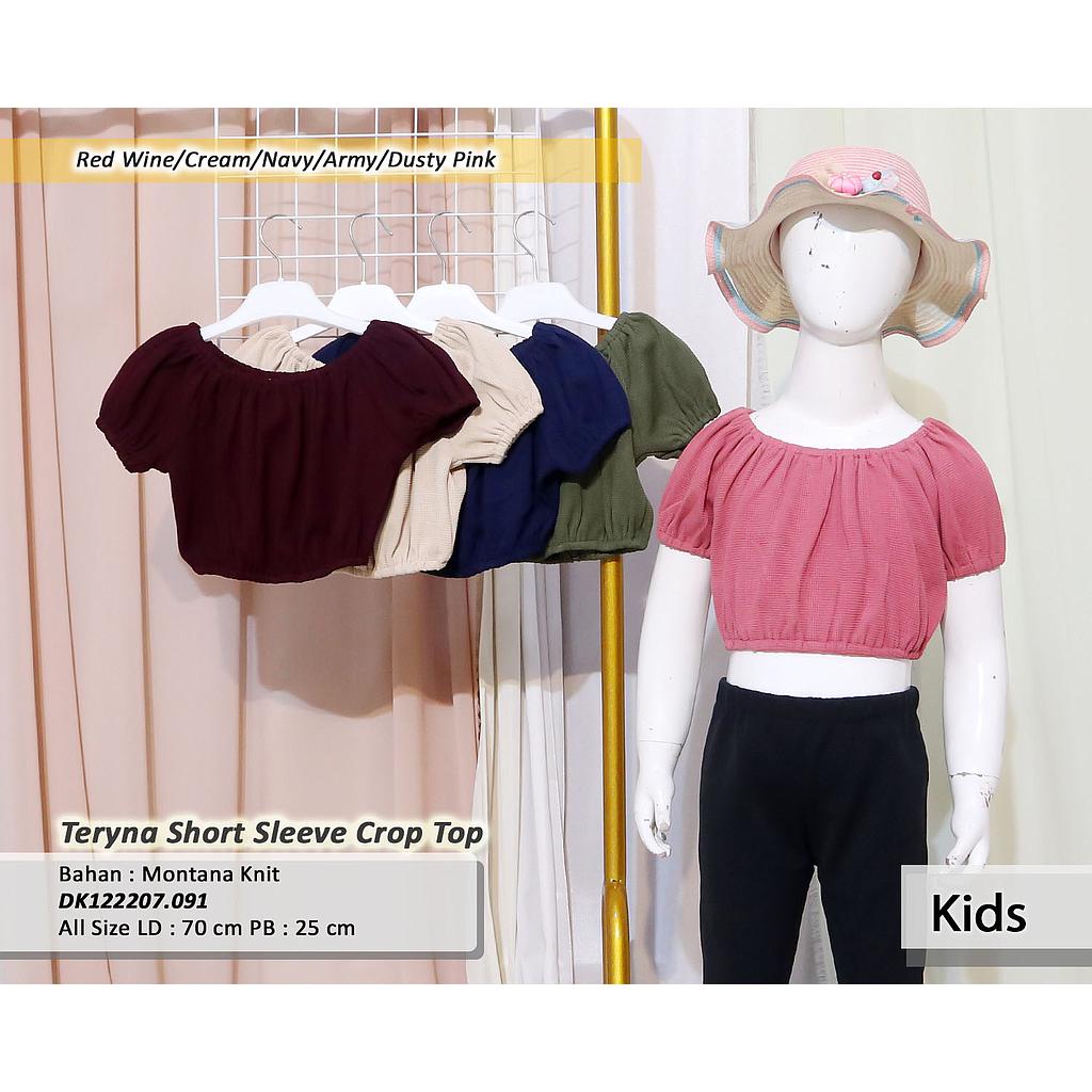 Teryna Short Sleeve Crop Top(DK.091)