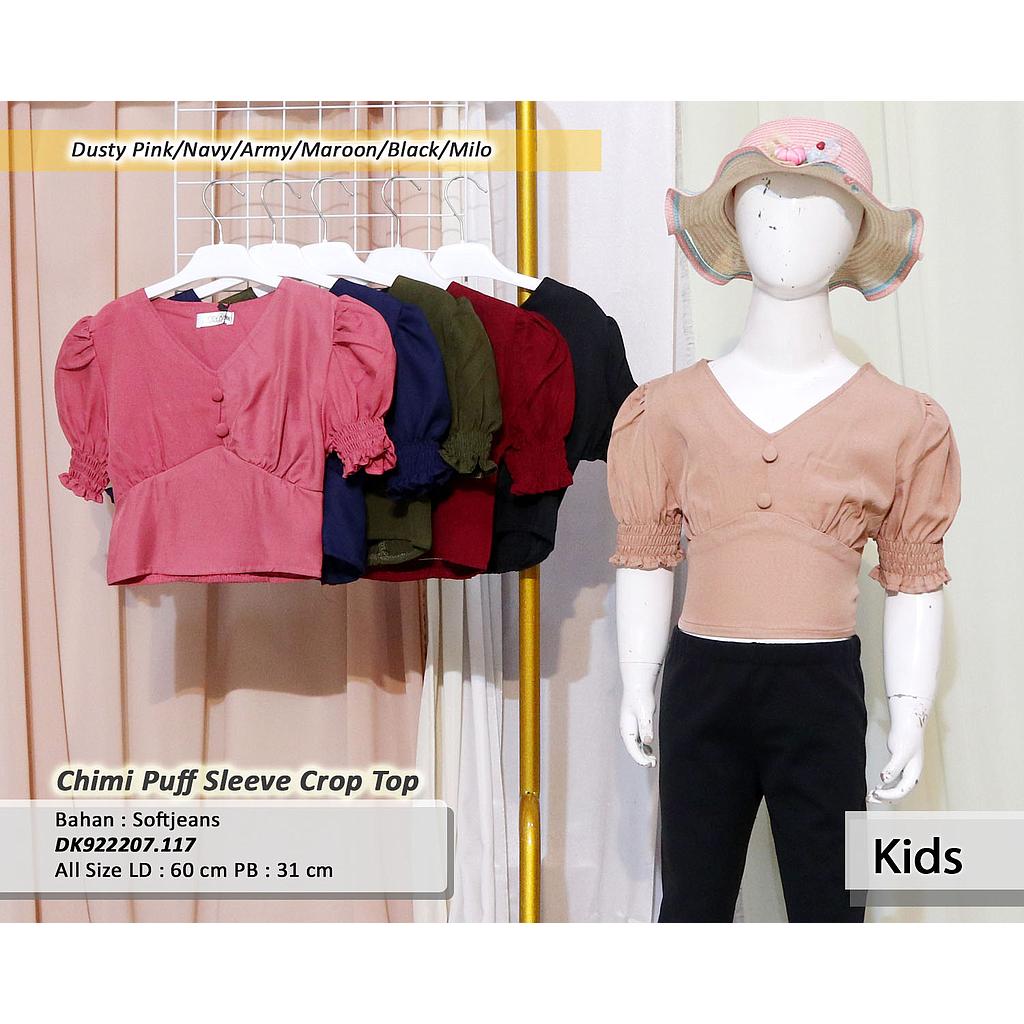 Chimi Puff Sleeve Crop Top(DK.117)