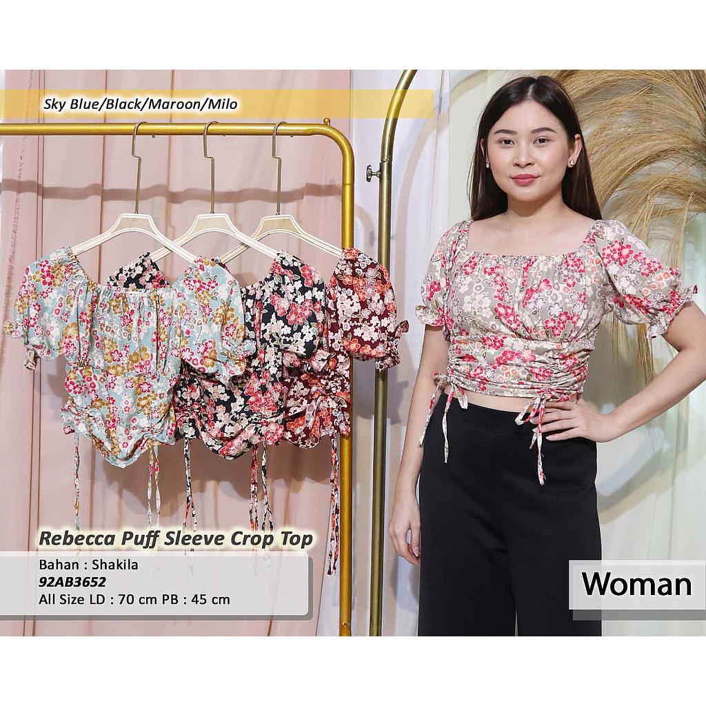 rebecca puff sleeve crop top (AB365)