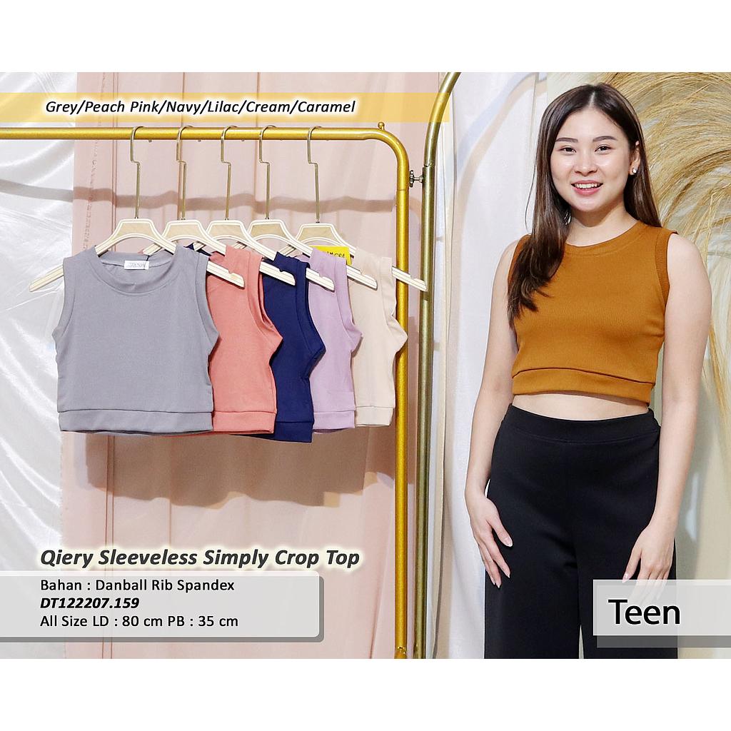 Qiery Sleeveless Simply Crop Top(DT.159)
