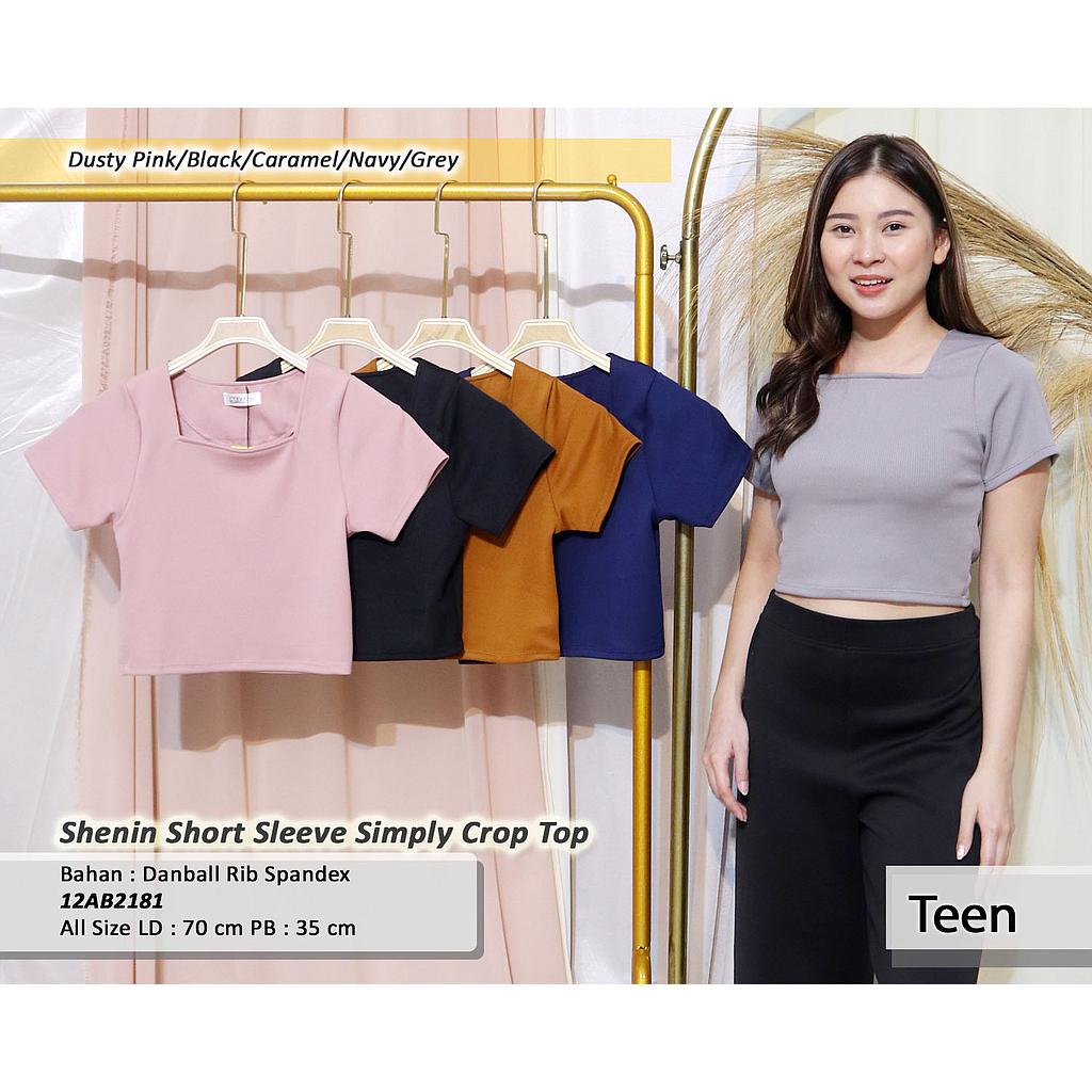 Shein Short Sleeve Simply Crop Top(AB 218)