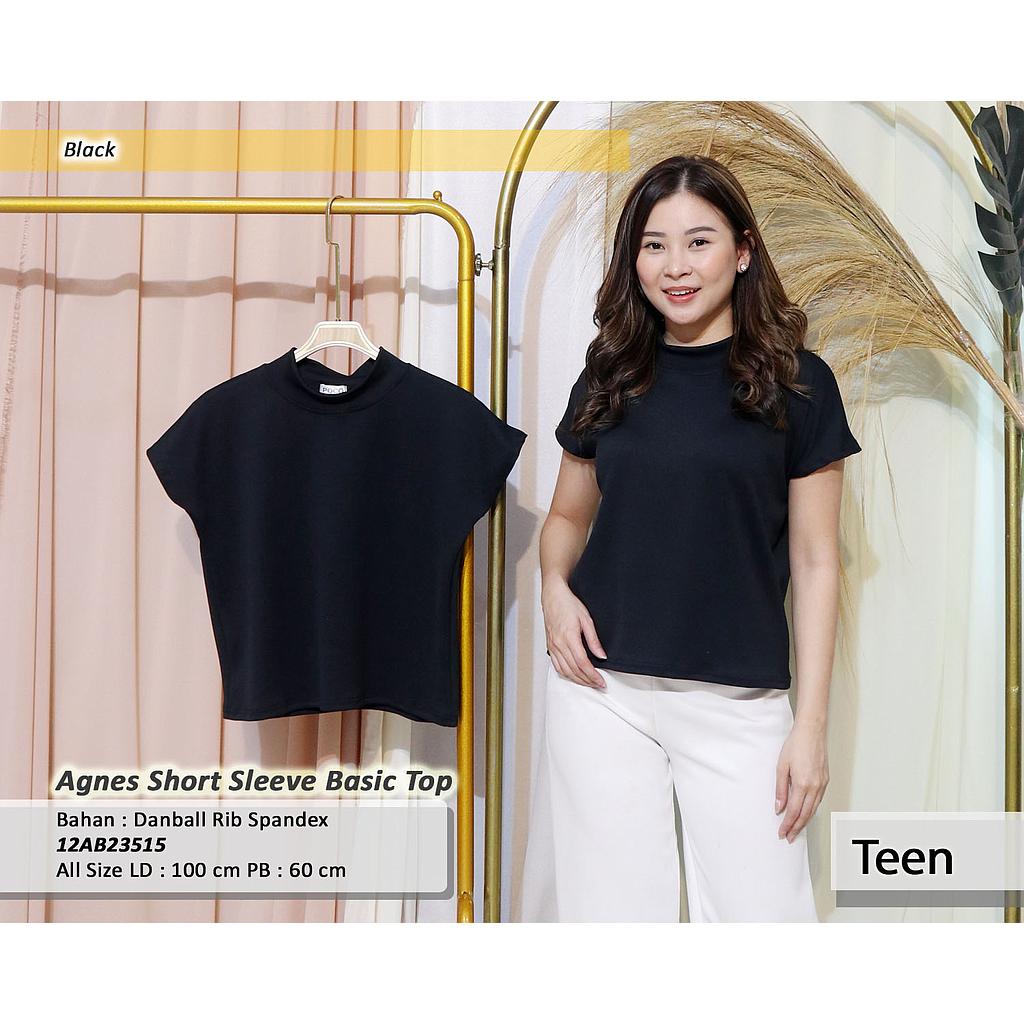 Agnes Short Sleeve Basic Top(AB 235) hitam