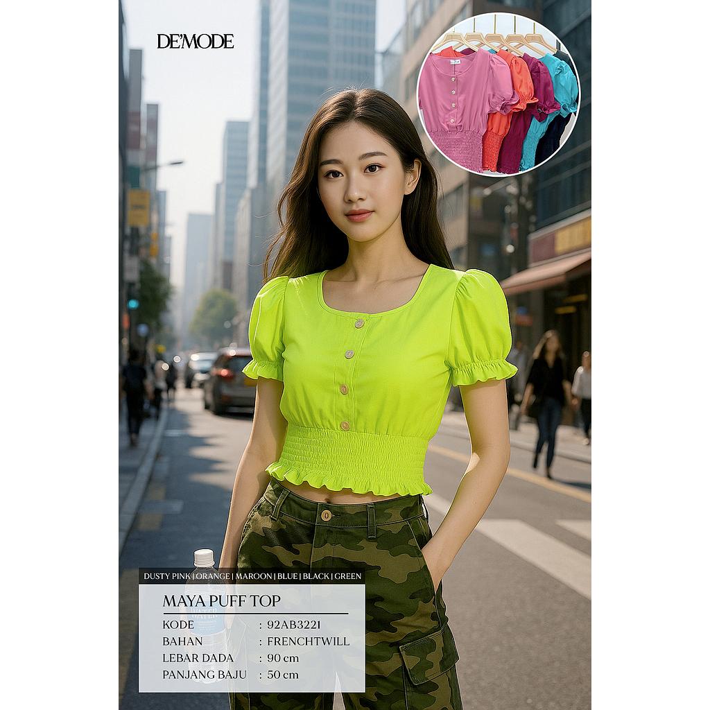 Maya PUFF Sleeve Top  (AB 322)