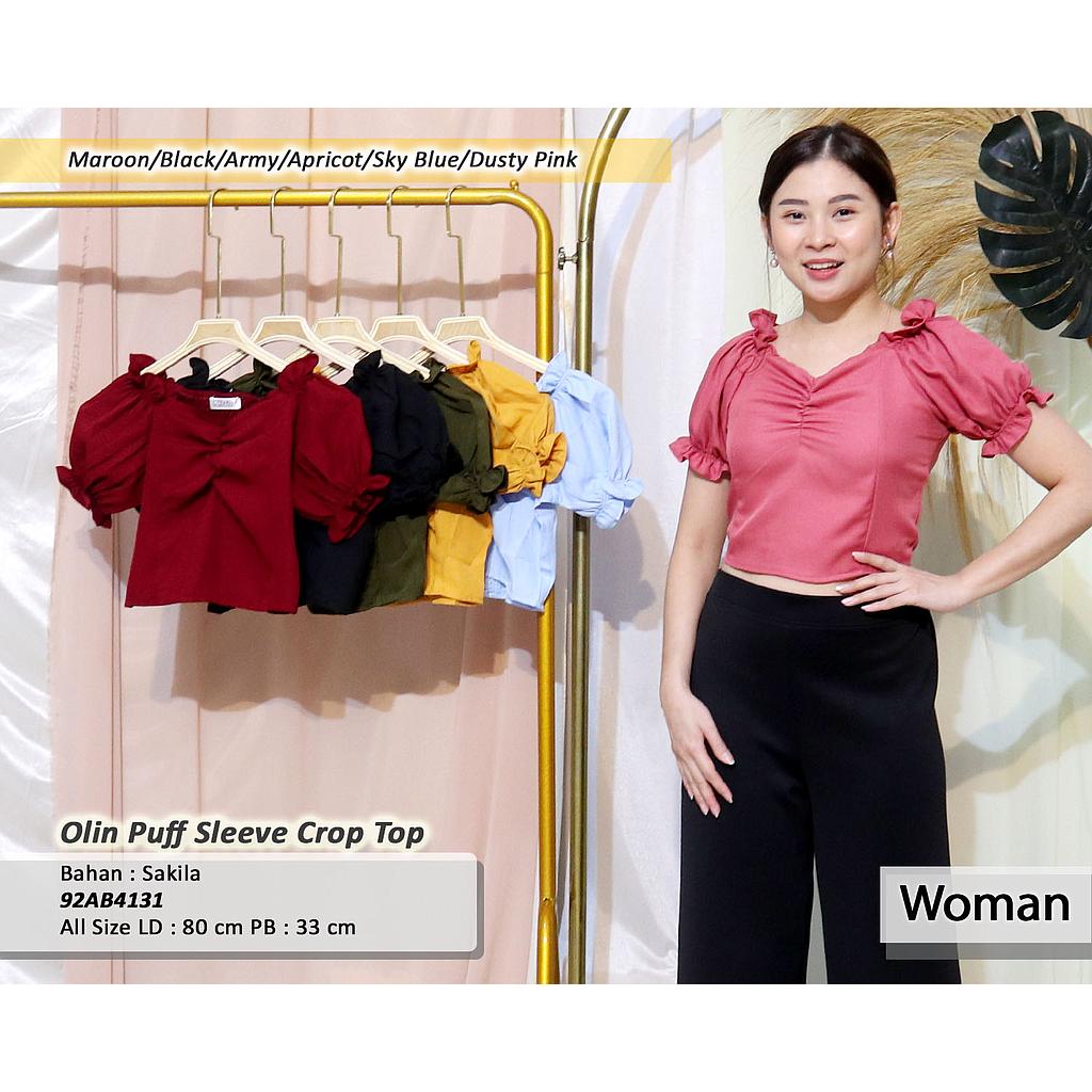 Olin Puff Sleeve Crop Top (AB 413)