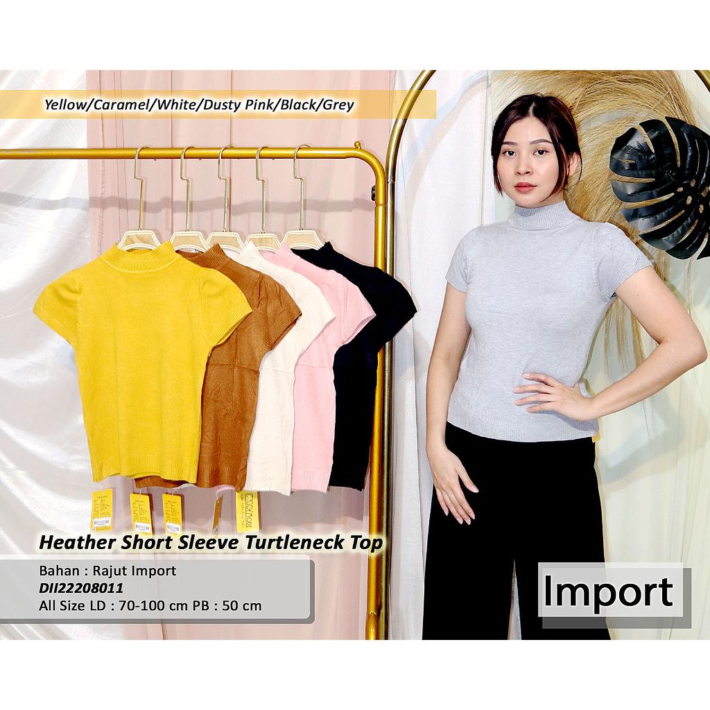 Heather short sleeve turtleneck top