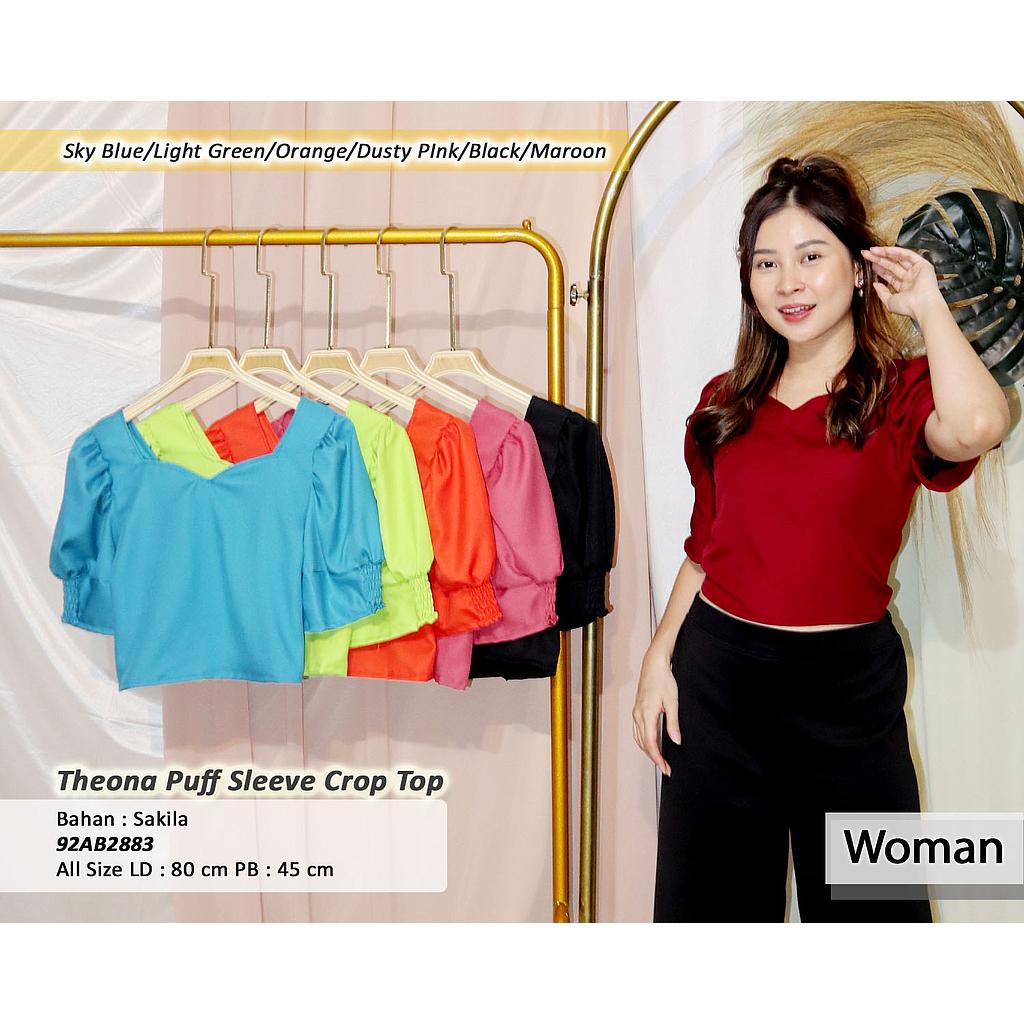 theona puff sleeve crop top(AB288)