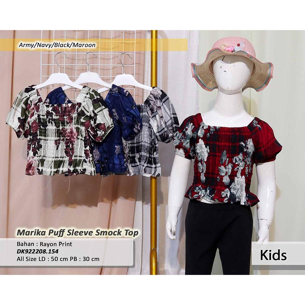 Marika Puff Sleeve Smock Top(DK.154)
