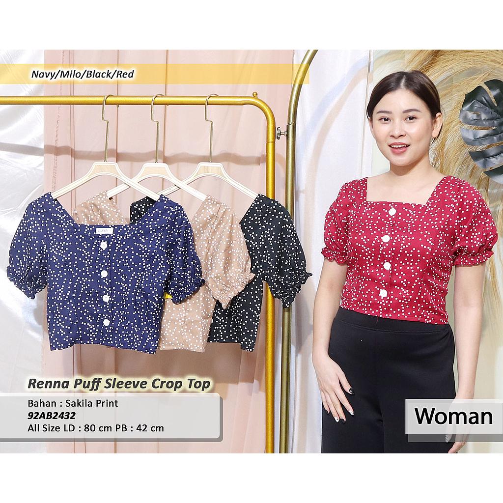 renna puff sleeve crop top(AB2432)