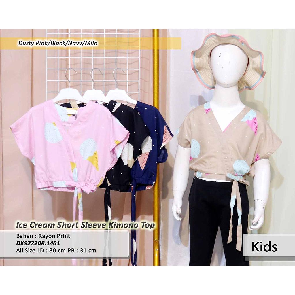 Ice Cream Short Sleeve Kimono Top(DK.140)