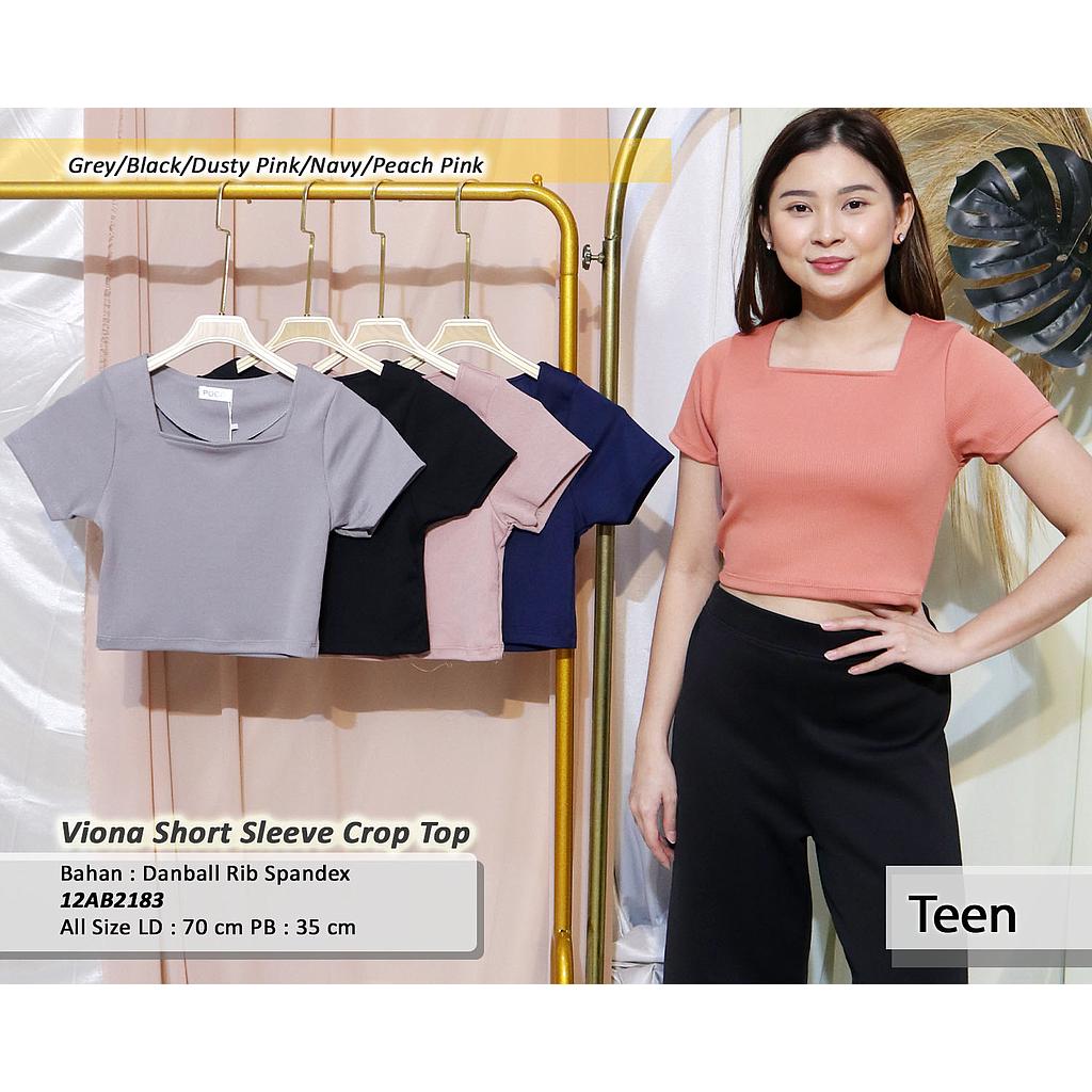 Viona Short Sleeve Crop Top(AB218)