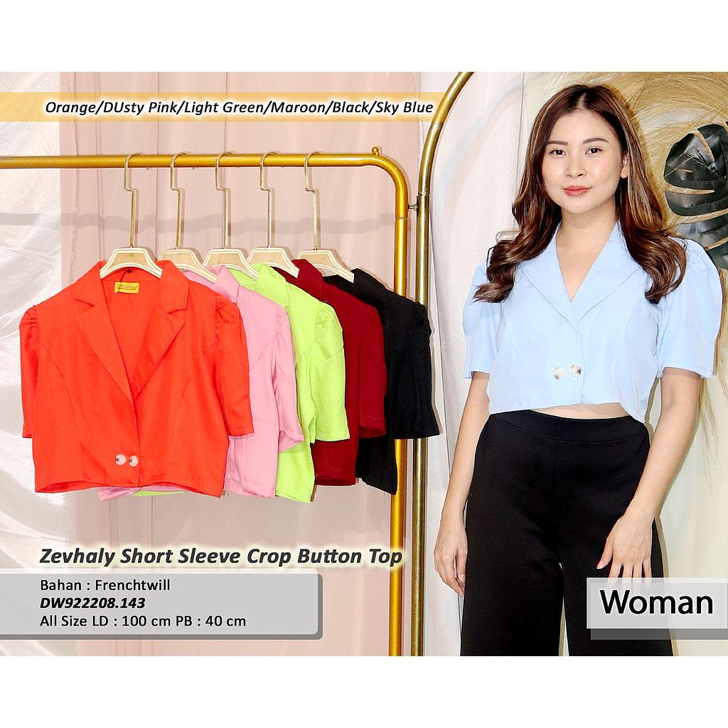 zevhaly short sleeve crop button top(DW.143)
