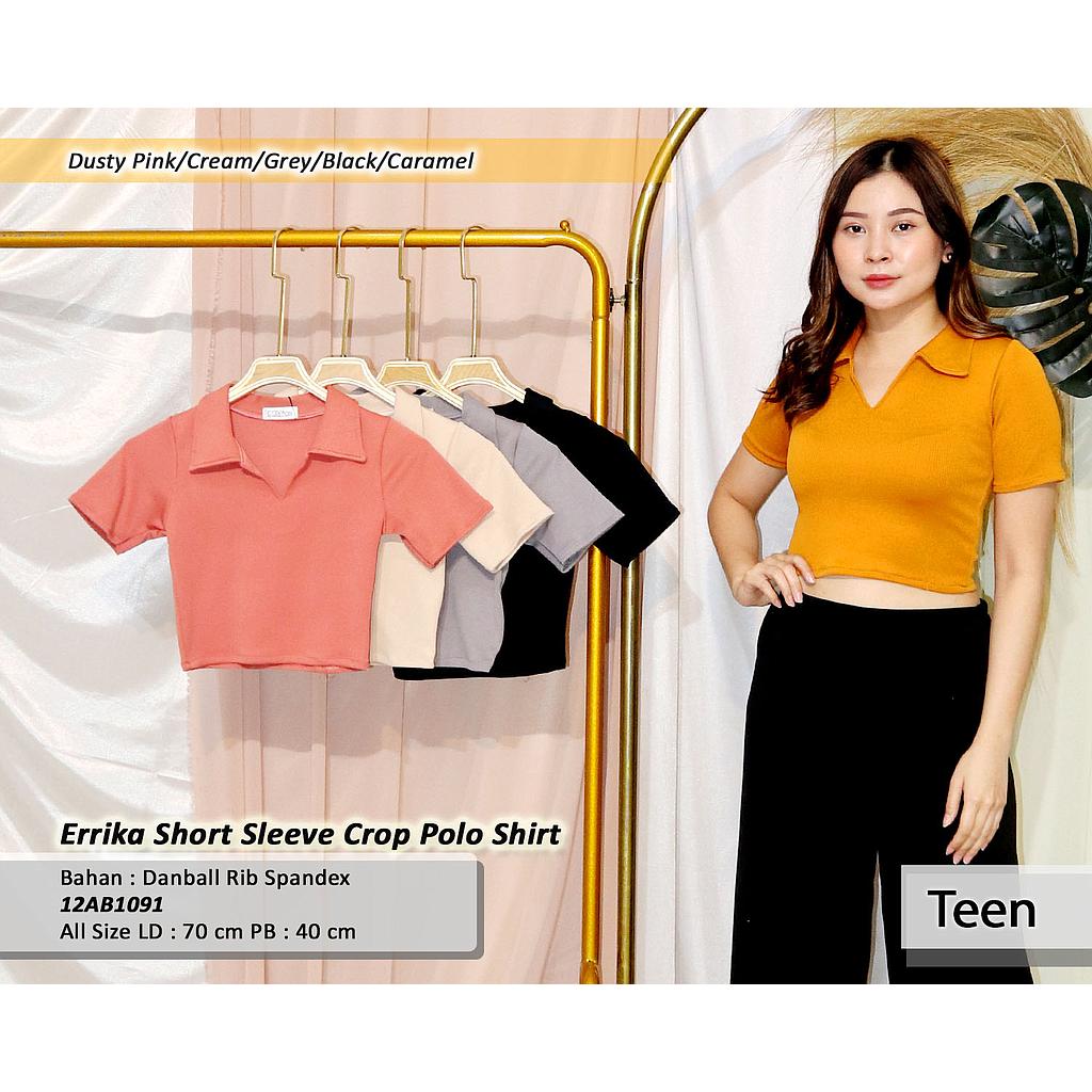 Errika short sleeve crop polo shirt(AB 109)