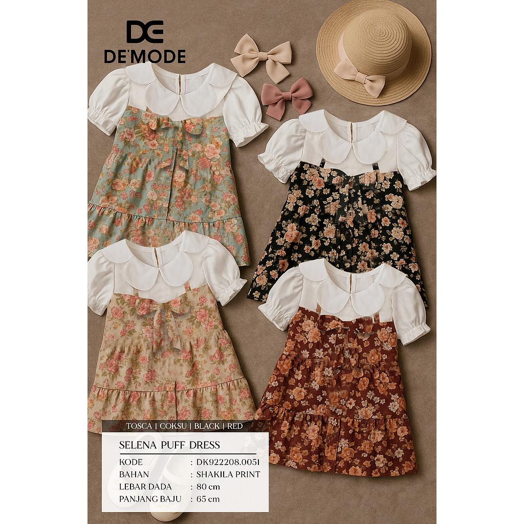 Selena puff Dress(DK.0051)