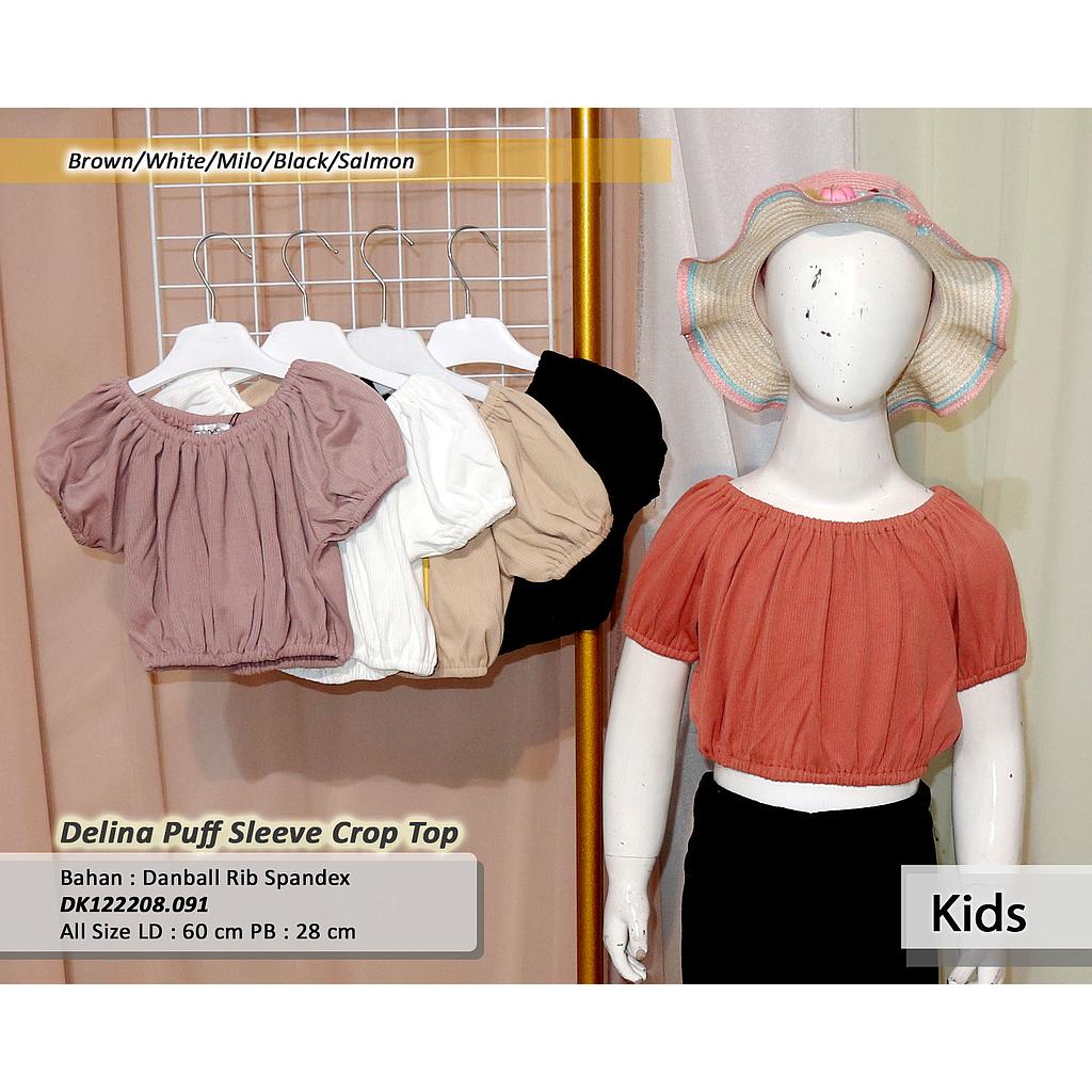 Delina Puff Sleeve Crop Top(DK.091)