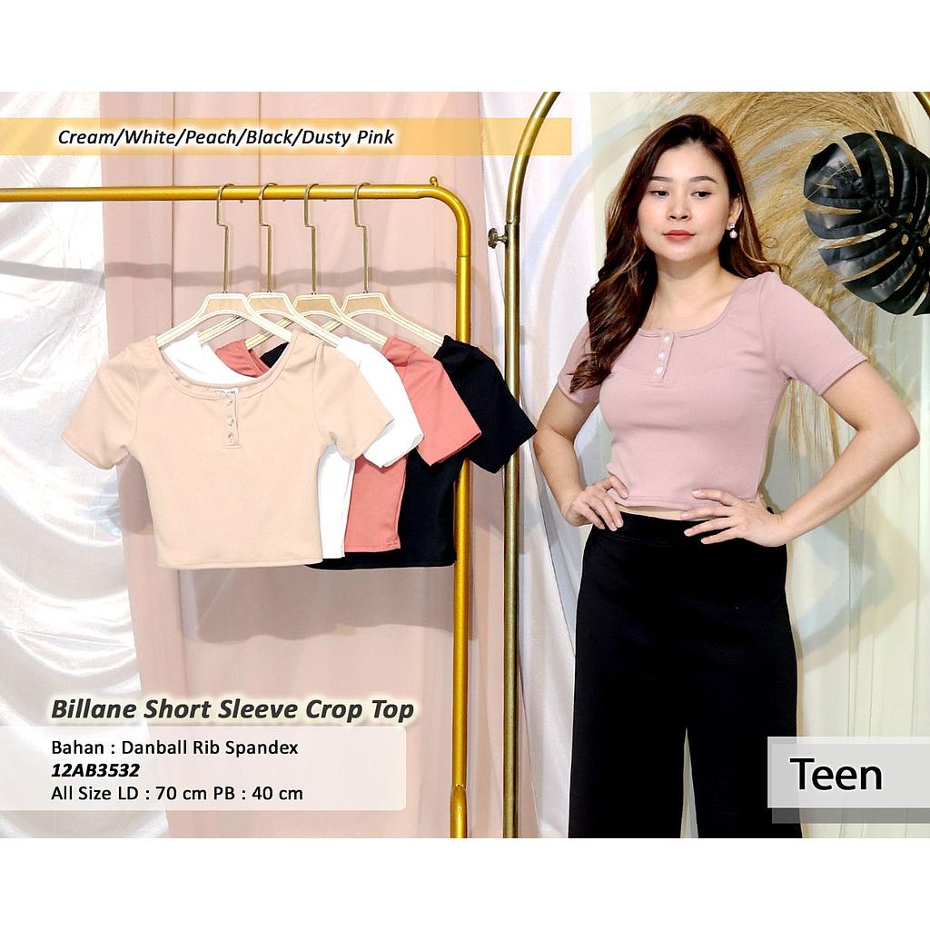 Billane Short Sleeve Crop Top(AB3532)