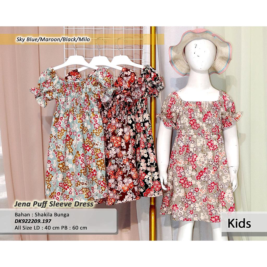 Jena Puff Sleeve dress(DK.197)