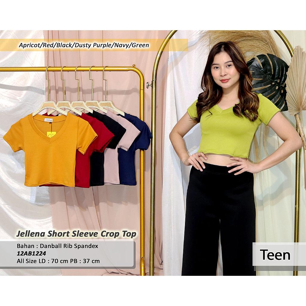 Jellena Short Sleeve Crop Top(AB122)