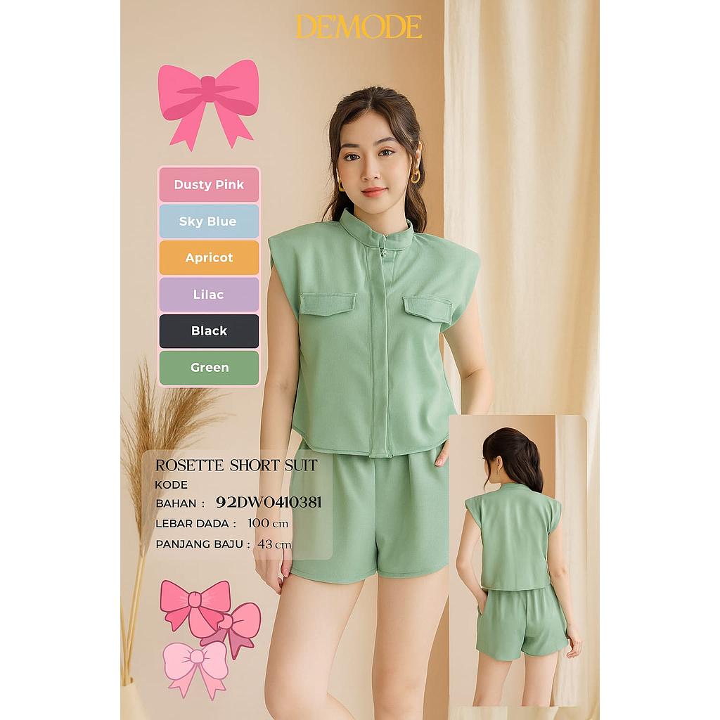 rosette short sleeve suit ( 2 piece ) (DW041)