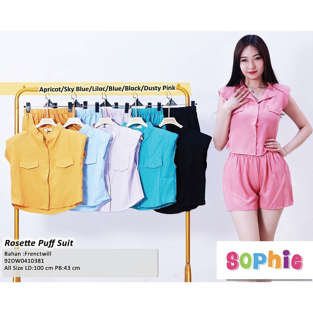 rosette short sleeve suit ( 2 piece ) (DW041)