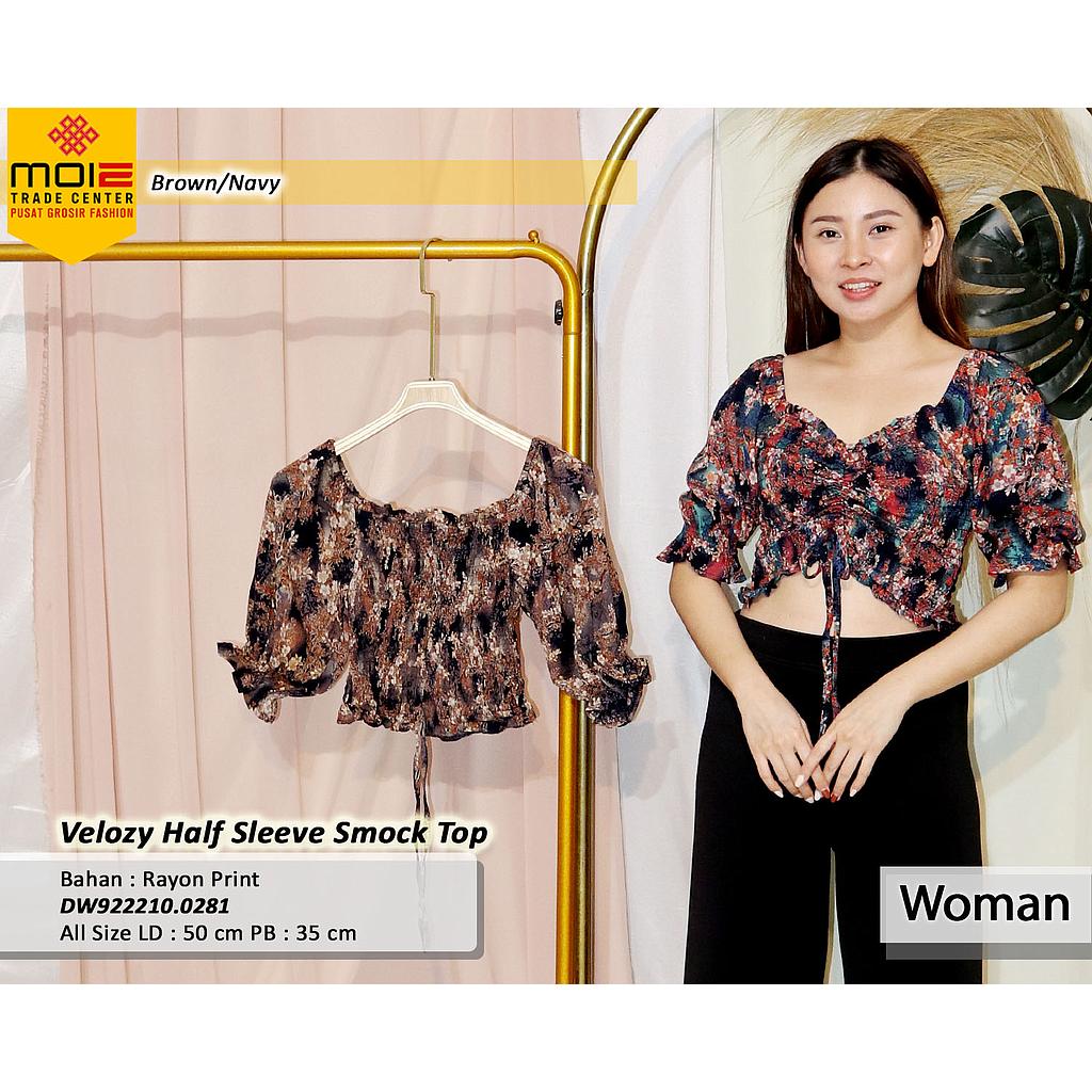 velozy half sleeve smock top(DW.028)