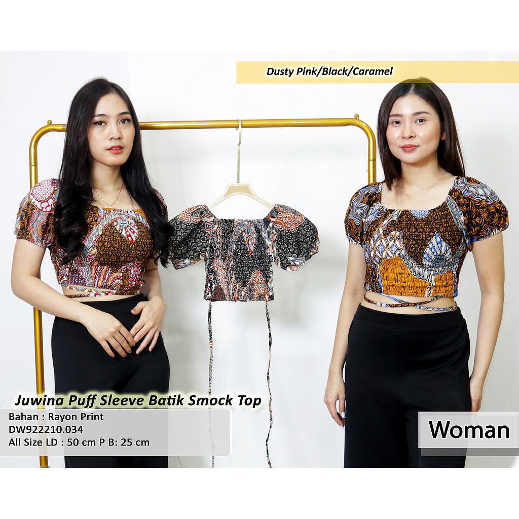 Juwina Puff sleeve Batik smock Top(DW.034)