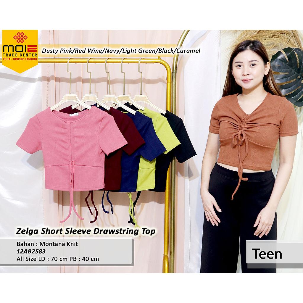 Zelga  Short Sleeve Drawstring Top(AB258)