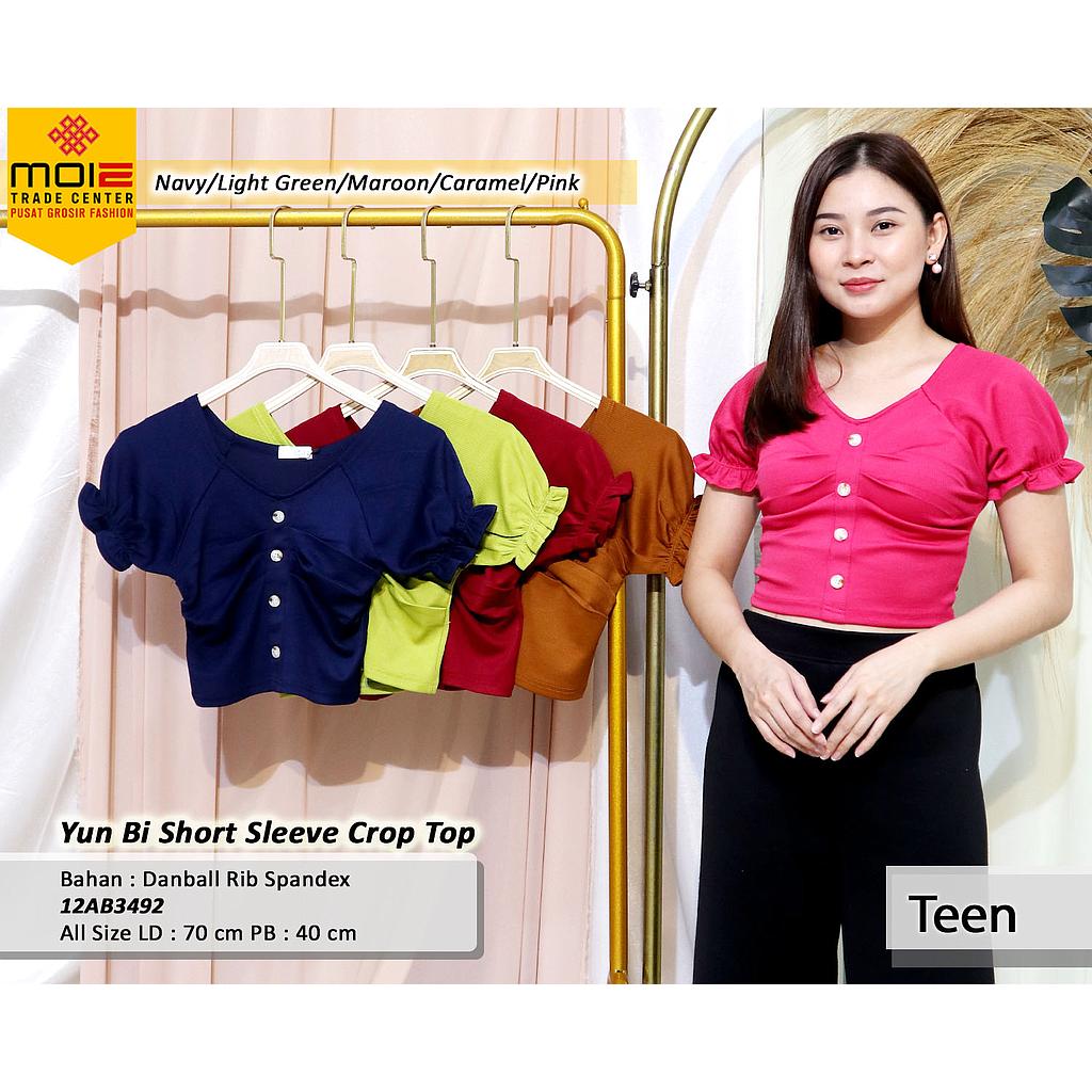 Yun Bi Short Sleeve Crop Top(AB349)